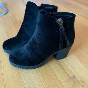 Black heel booties